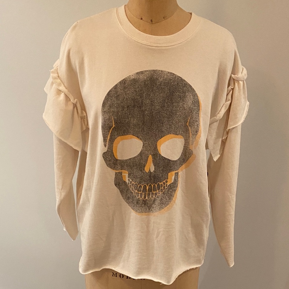 Happy Halloween designer upcycled sweatshirt.